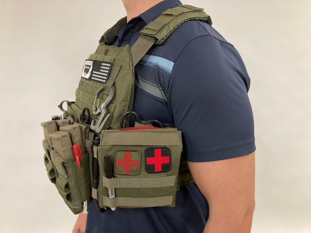 The support side of the cummerbund on a plate carrier from Armored Republic