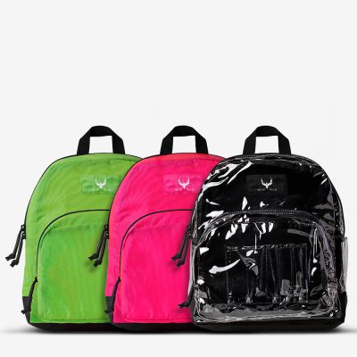 Green, pink and clear XS Backpacks from AR500 Armor of the Armored Republic