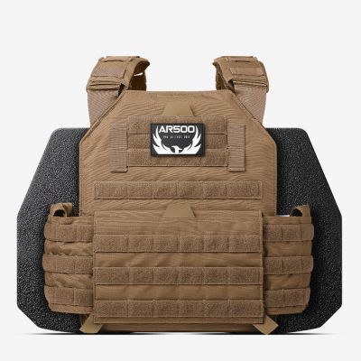 The coyote Armored Republic Testudo plate carrier with two 10x12 A1 plates