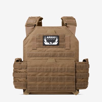 The coyote Testudo plate carrier from AR500 Armor of the Armored Republic.